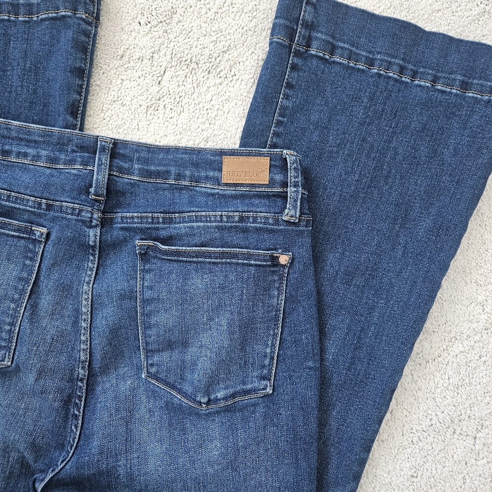 NWOT Judy Blue | Trouser Flare Button Fly Dark Denim Jeans, Womens 13/31 - Picture 9 of 9